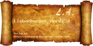 Liebenberger Apród névjegykártya